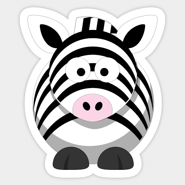 Cute Happy Zebra Sticker by Nirvanibex